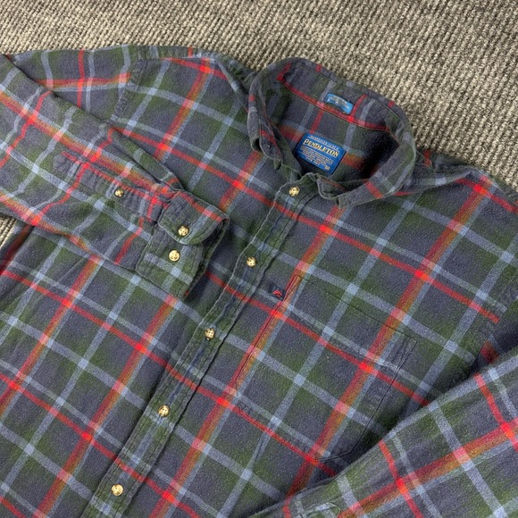 Pendleton Other - Pendleton Mens Blue Green Red Plaid Cotton Flannel Button Down Shirt Size M